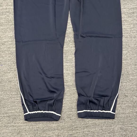 Negative Supreme Jogger Pants Women XL Navy Blue Satin Drawstring Slinky Sleep - Picture 7 of 11